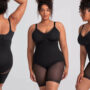 Woman wearing plus-size shaping shorts.