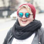 nikki plus-size power outfits sunglasses scarf and beanie