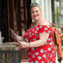 self-care woman in red dress