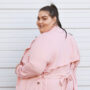 victoria donelda plus size pink trench coat